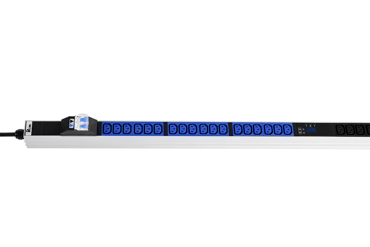 Верт блок розеток Rem-2MC, монит, измер, 1×32А, авт, 36C13, 1420мм, шнур 3м IEC309
