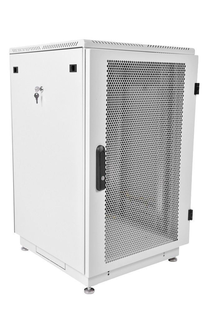 Шкаф телекоммуникационный напольный 22U (600 × 800) дверь перфорированная 2 шт.