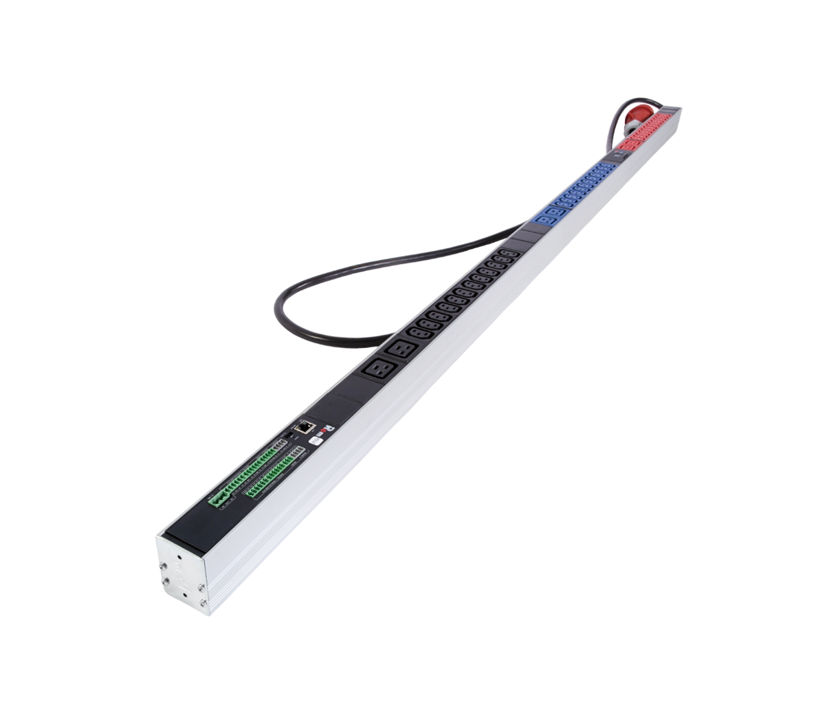 Верт блок розеток Rem-2MC, монит, измер, 3×16A, 36C13, 6C19, 1820мм, шнур 3м IEC309