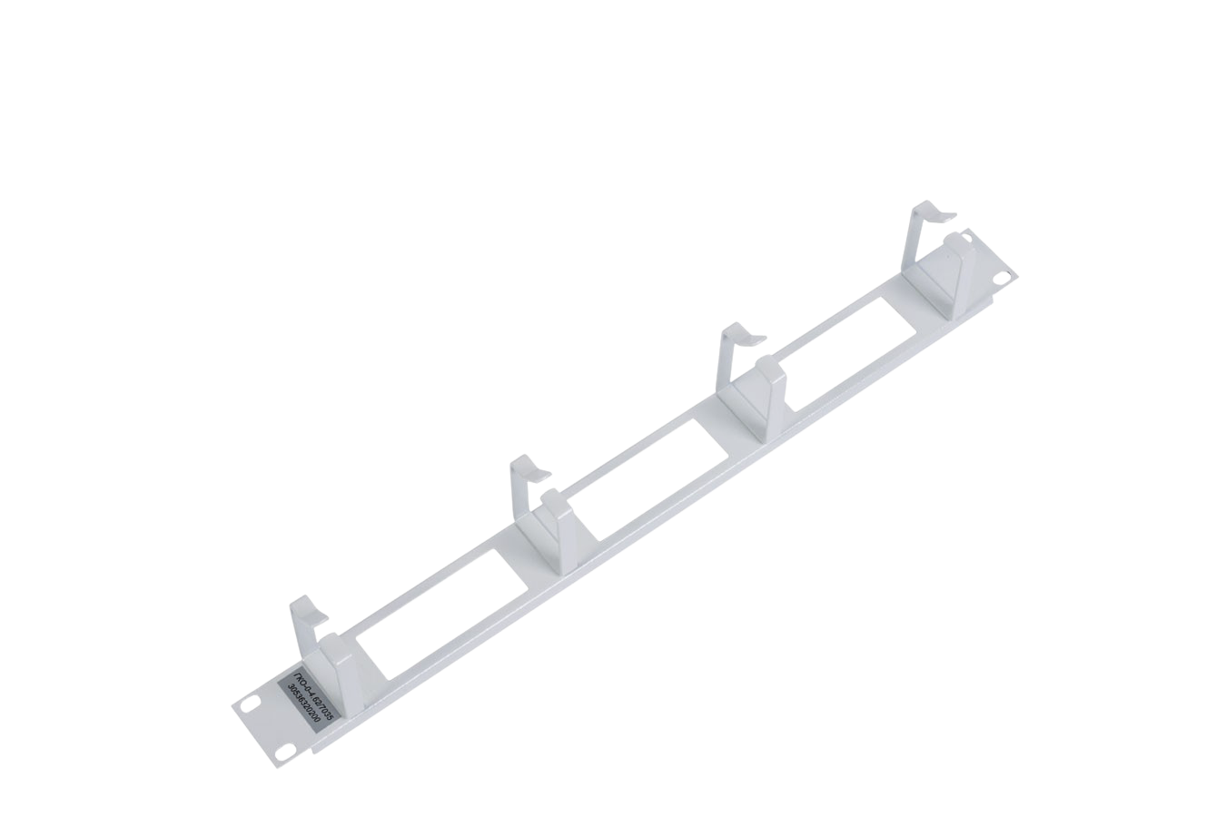 Горизонтальный кабельный органайзер с окнами 19" 1U, 4 кольца от ЦМО