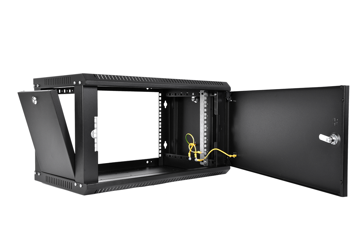 Шкаф телекоммуникационный настенный разборный ЭКОНОМ 6U (600 × 650) дверь металл, цвет черный