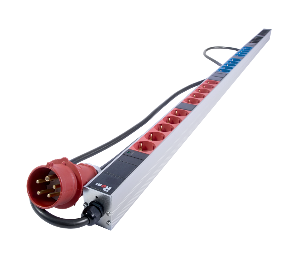Верт блок розеток Rem-3x16, 3×16A, инд, 30S, 1820мм, шнур 3м IEC309