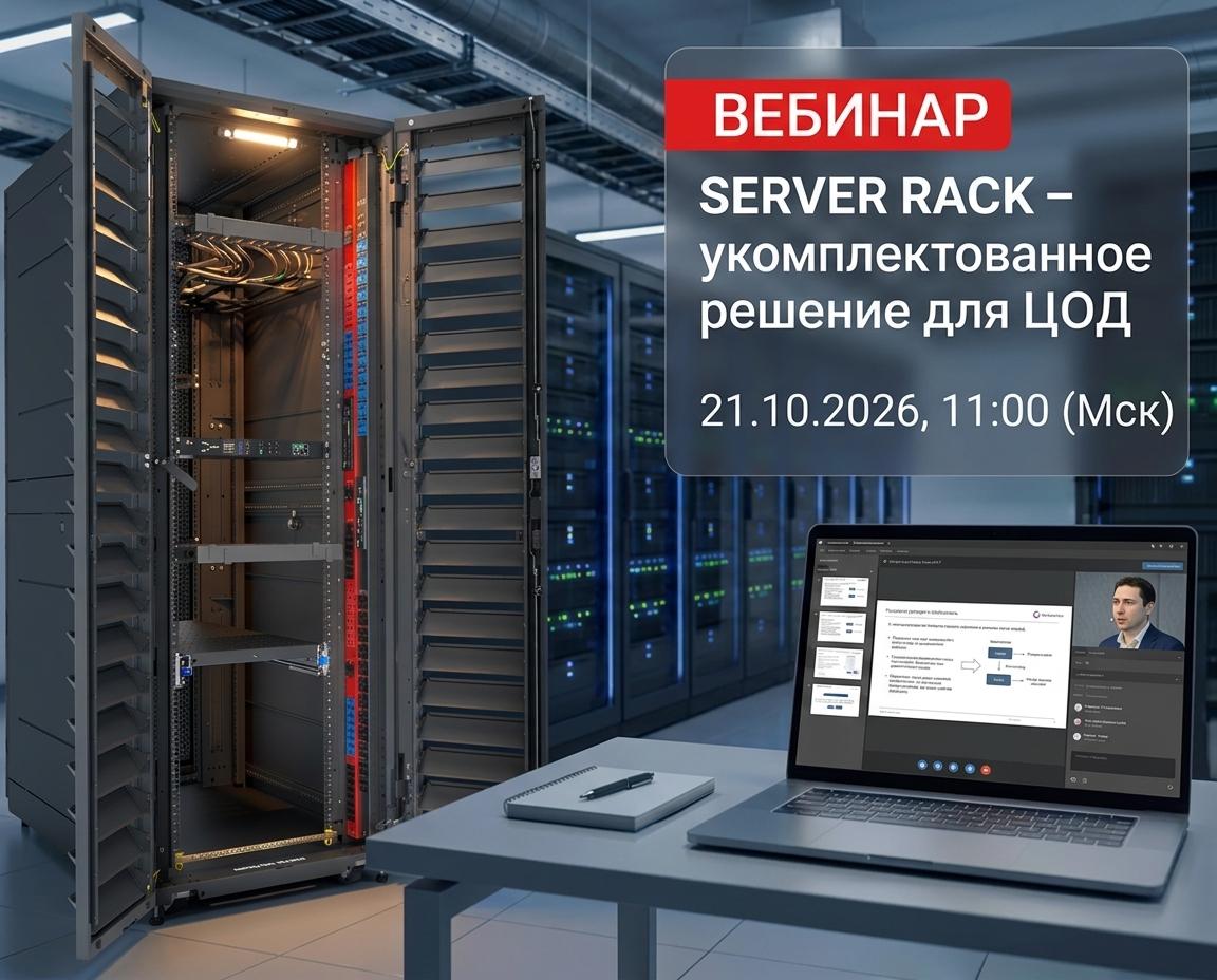 Вебинар «SERVER RACK – укомплектованное решение для ЦОД»