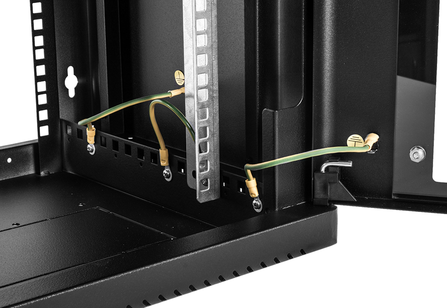 Шкаф телекоммуникационный настенный сварной 6U (600 × 660) съёмные стенки, дверь стекло, чёрный