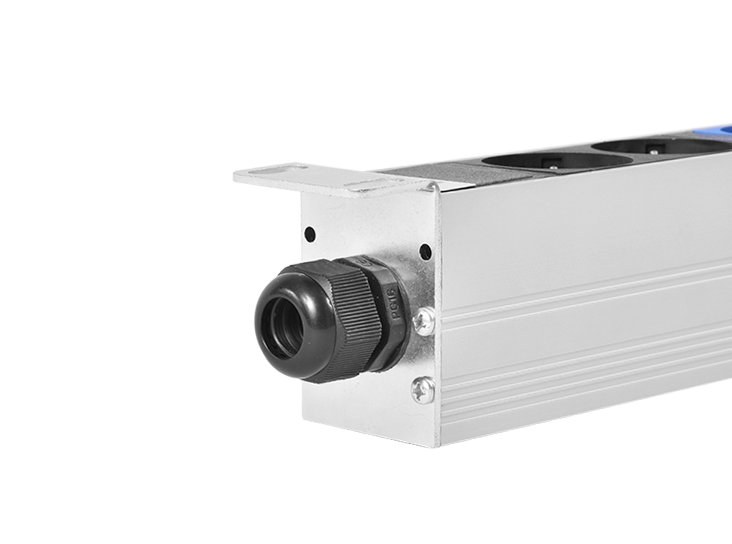 Вертикальный блок розеток Rem-16 с авт. 16A, 15 Schuko, 10 IEC 60320 C19, 16A, алюм, 42-48U, колодка от ЦМО