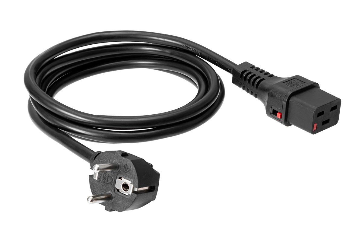 Шнур питания с заземлением IEC 60320 C19/Schuko, 16 А / 250 В (3 × 1,5), длина 1,8 м