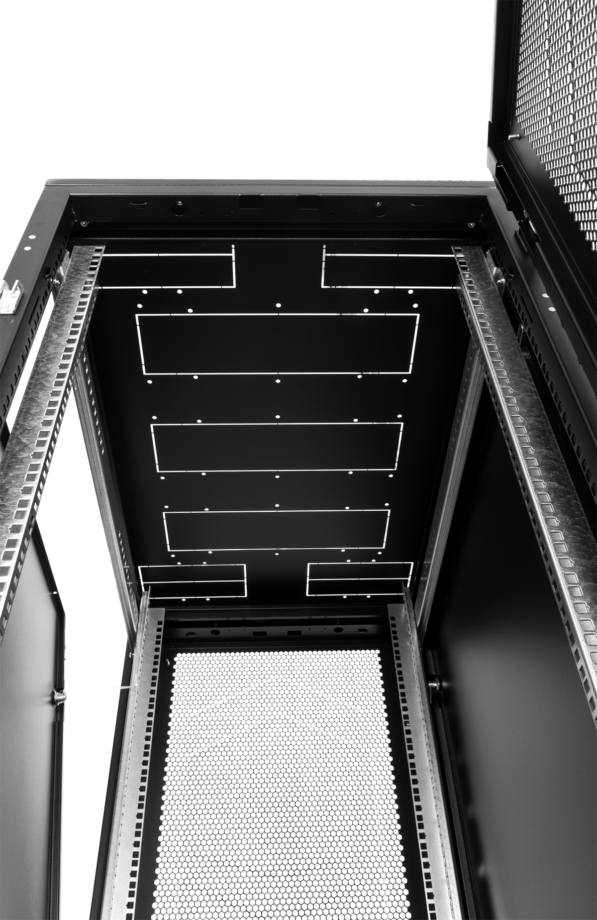 Шкаф телекоммуникационный напольный 42U (800 × 800) дверь перфорированная