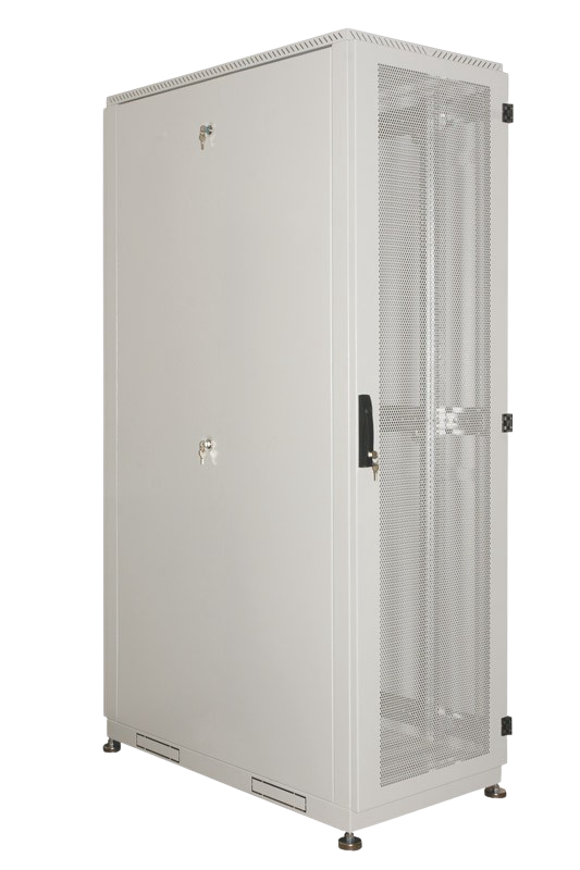 Шкаф серверный напольный 42U (600 × 1000) дверь перфорированная, задние двойные перфорированные от ЦМО