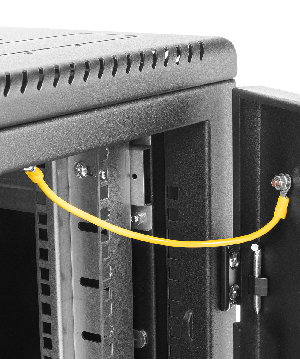 Шкаф телекоммуникационный напольный 42U (600 × 600) дверь стекло, цвет черный