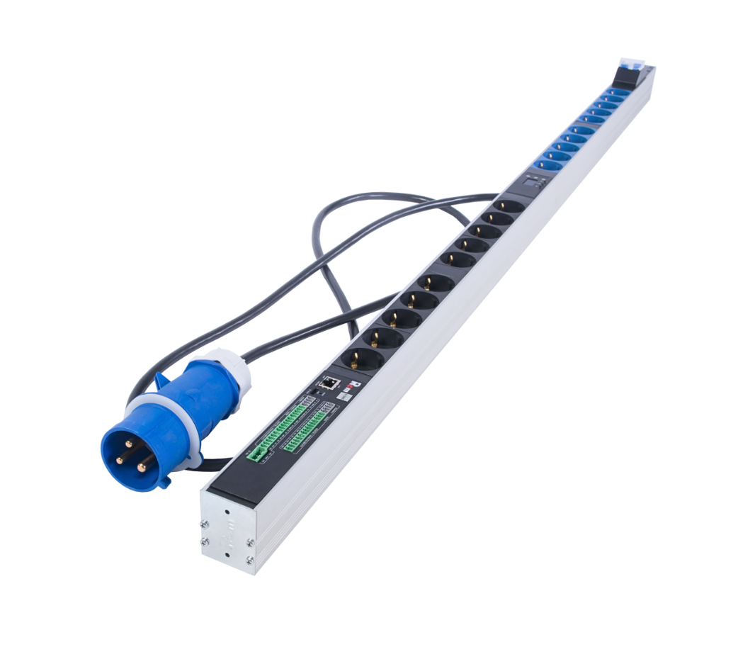 Верт блок розеток Rem-2MC, монит, измер, 1×32А, авт, 20S, 1420мм, шнур 3м IEC309