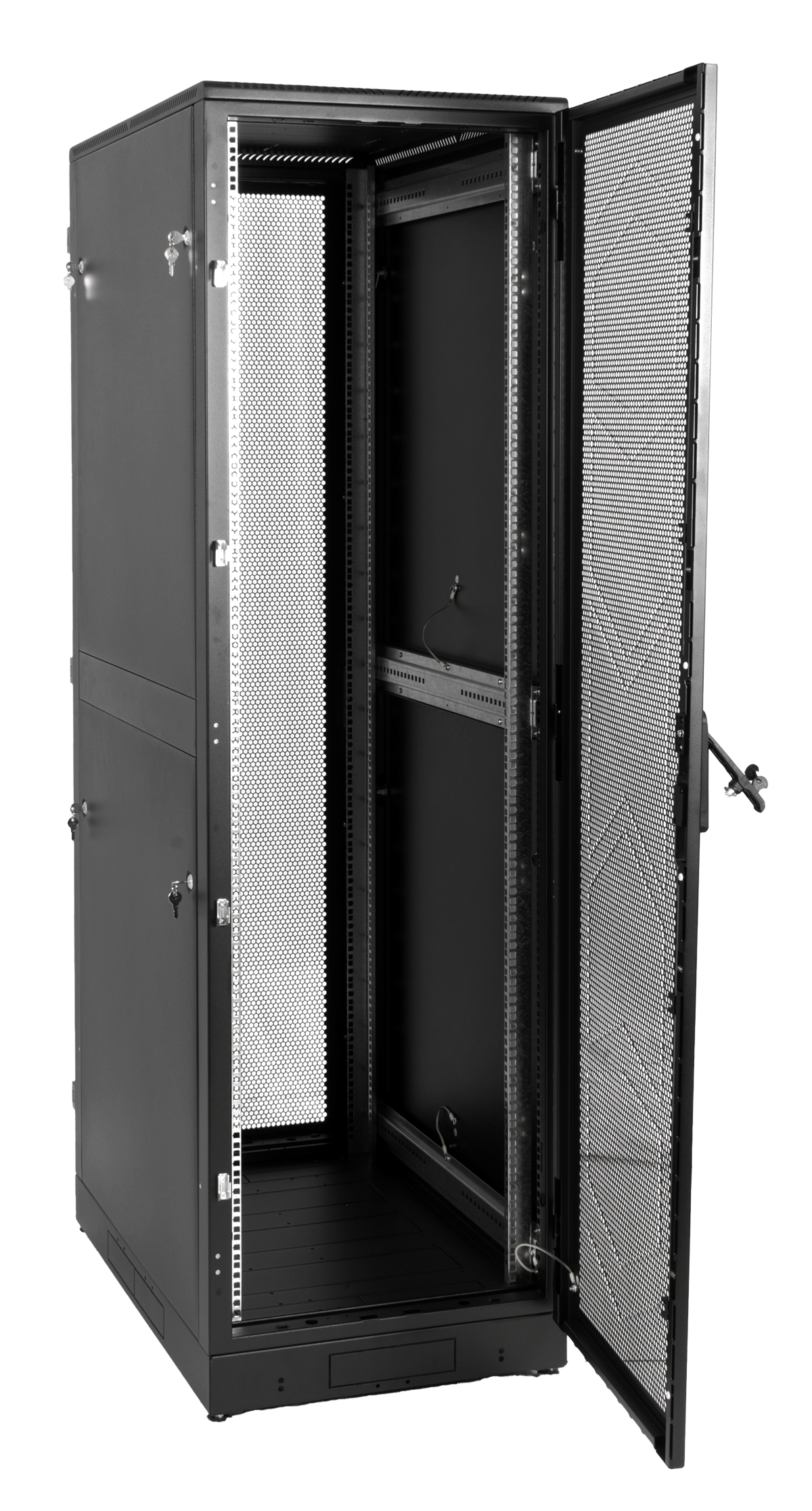 Шкаф телекоммуникационный напольный 42U (600 × 800) дверь перфорированная