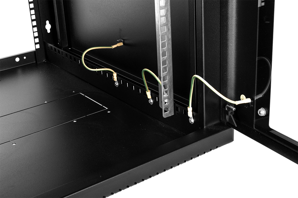 Шкаф телекоммуникационный настенный сварной 15U (600 × 530) съёмные стенки, дверь стекло, чёрный