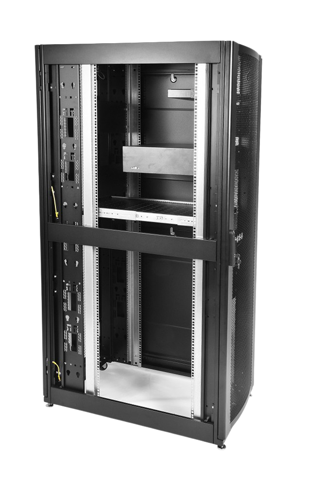 Шкаф серверный ПРОФ напольный 42U (600x1000) дверь перфор. 2 шт., черный, в сборе от ЦМО
