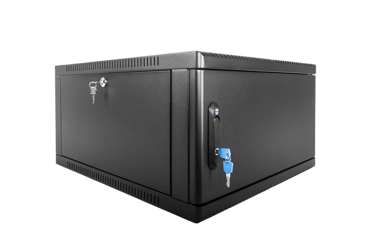 Шкаф телекоммуникационный настенный сварной 6U (600 × 360) съёмные стенки, дверь металл, чёрный