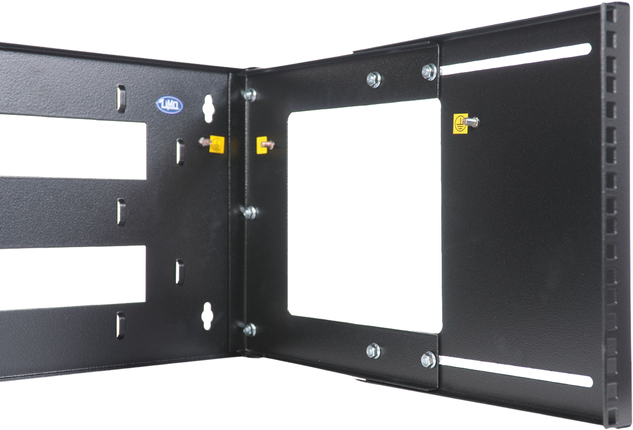  Кронштейн телекоммуникационный настенный 6U, регулируемая глубина 300-450 мм, цвет черный от ЦМО