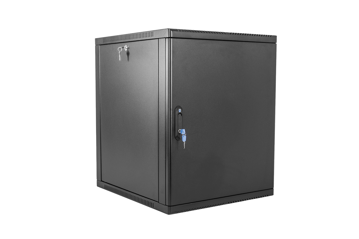 Шкаф телекоммуникационный настенный сварной 12U (600 × 360) съёмные стенки, дверь металл, чёрный