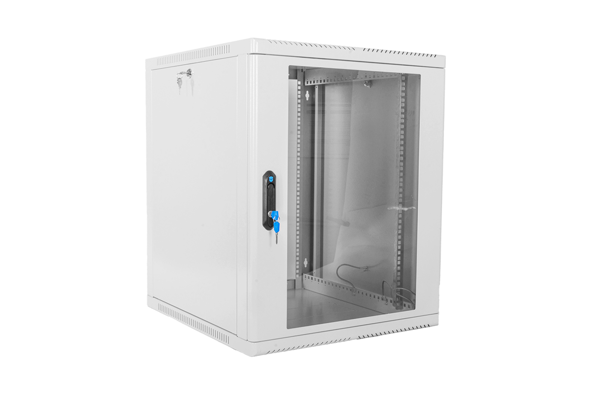 Шкаф телекоммуникационный настенный сварной 12U (600 × 650) съёмные стенки, дверь стекло