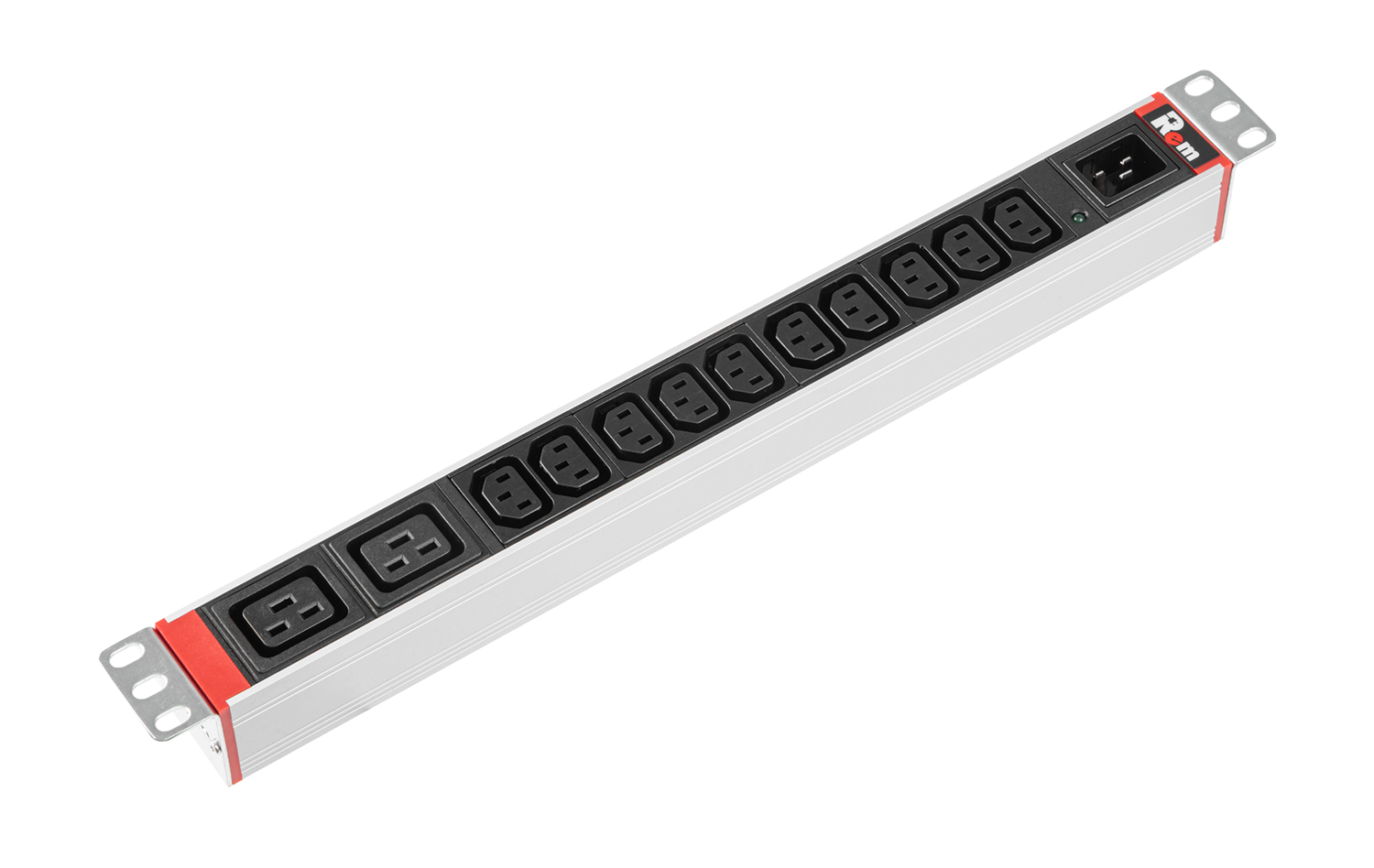 Гор блок розеток Rem-16, 1×16A, инд, 10C13, 2C19, 19", вход C20