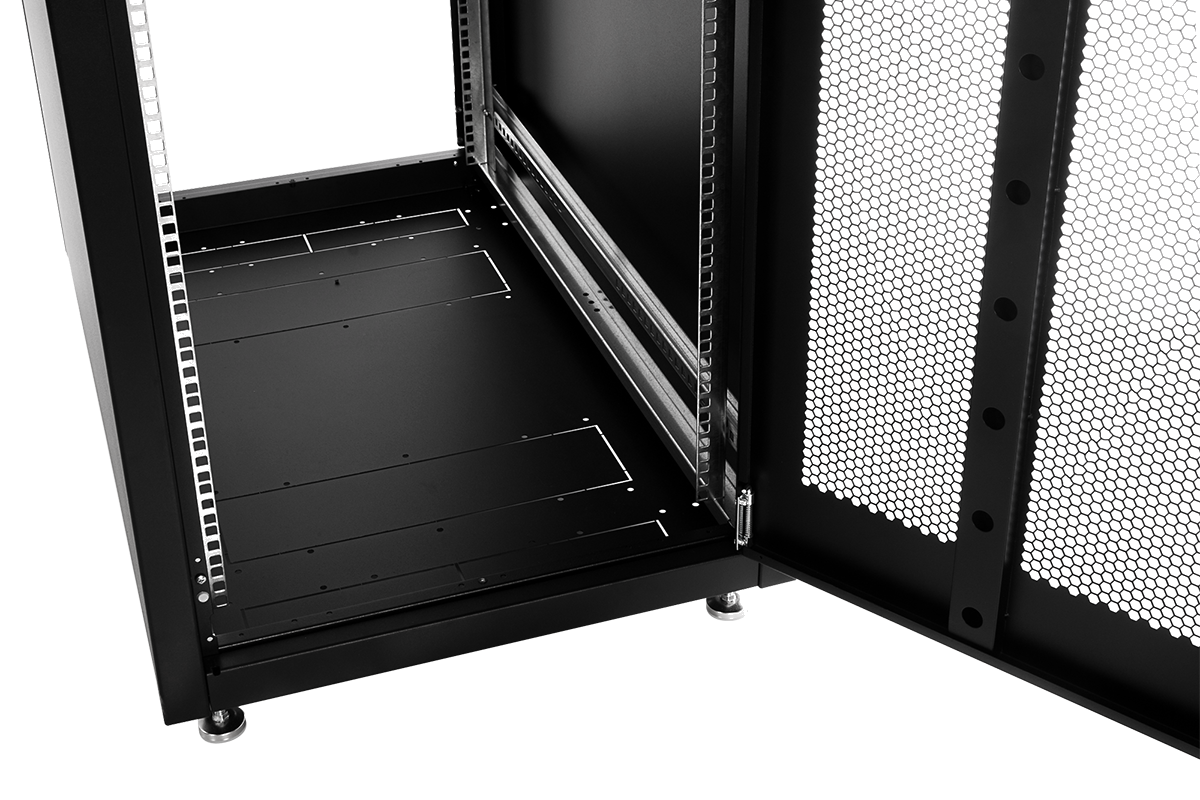 Шкаф телекоммуникационный напольный ЭКОНОМ 42U (800 × 1000) дверь перфорированная 2 шт., цвет черный от ЦМО