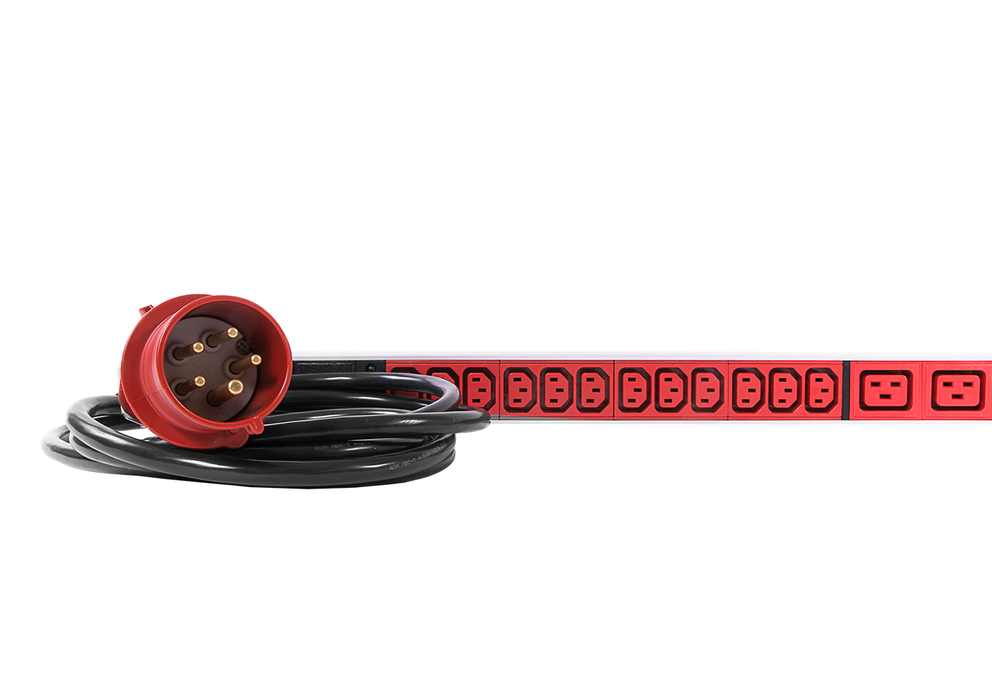 Верт блок розеток Rem-3x16, 3×16A, инд, 36C13, 12C19, 1820мм, шнур 3м IEC309