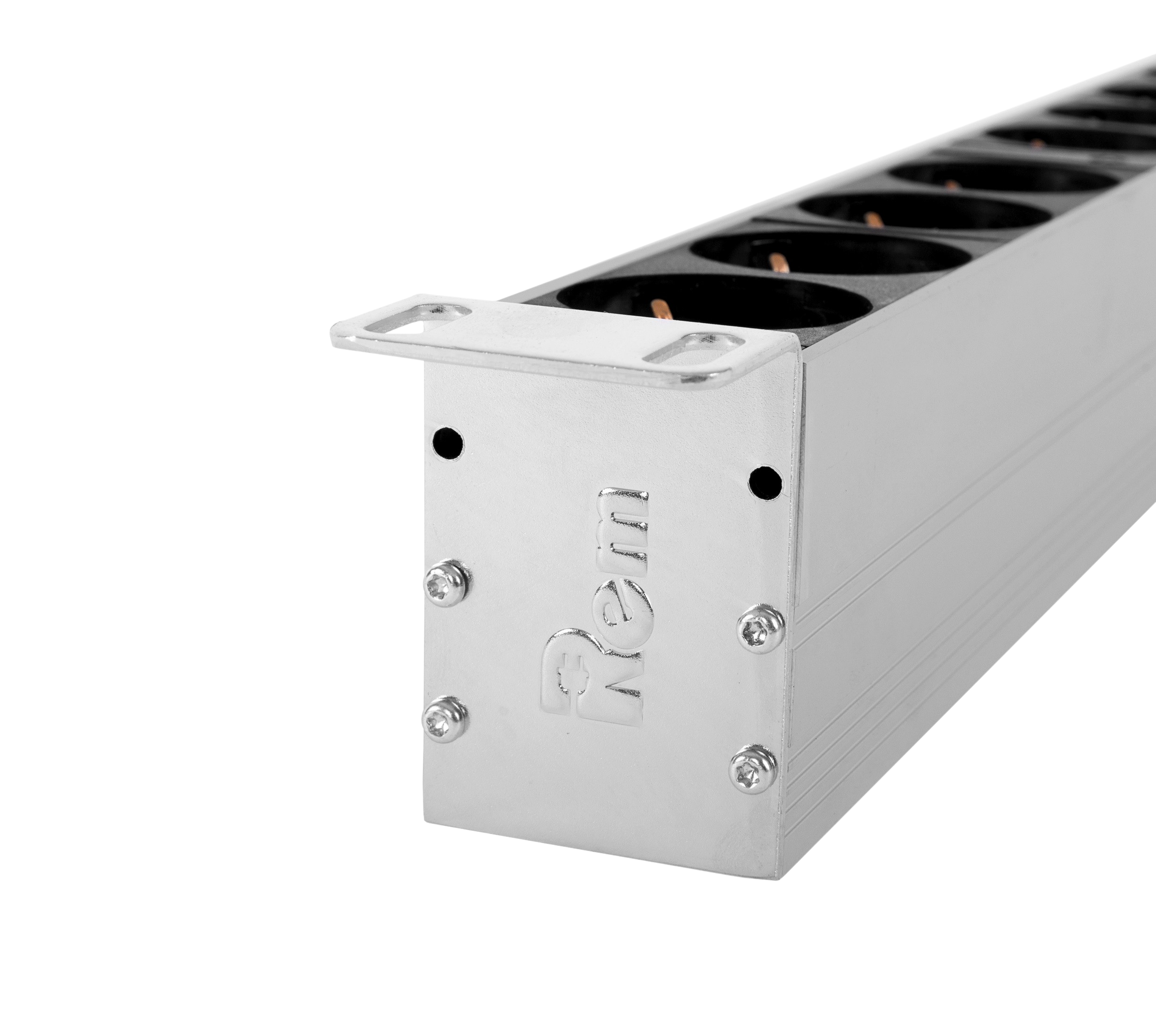 Вертикальный блок розеток Rem-16 с авт. 16А, 25 Schuko, 16A, алюм., 42-48U, колодка от ЦМО