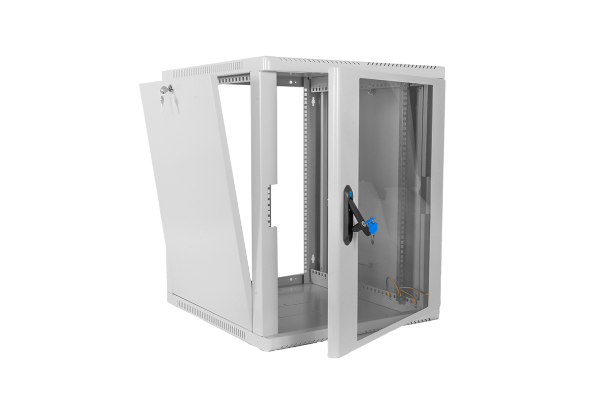 Шкаф телекоммуникационный настенный сварной 12U (600 × 660) съёмные стенки, дверь стекло