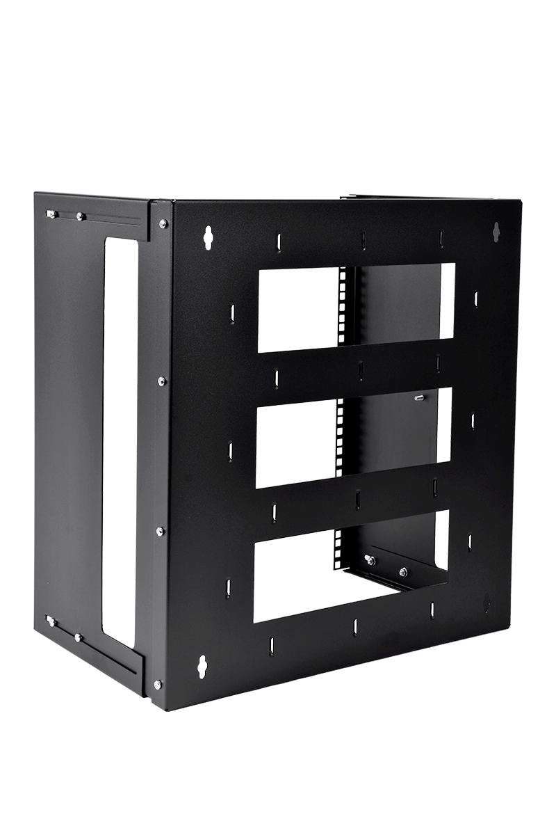  Кронштейн телекоммуникационный настенный 9U, регулируемая глубина 300-450 мм, цвет черный от ЦМО