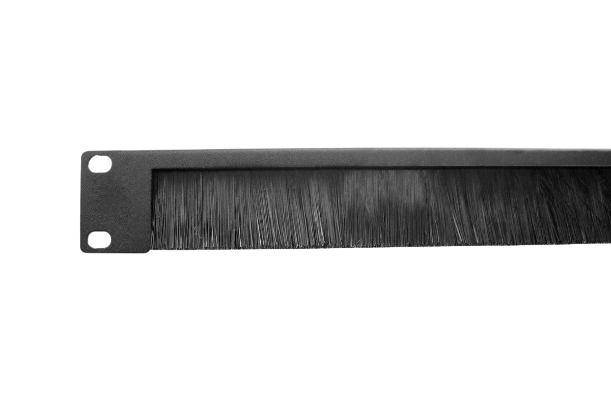  Горизонтальный кабельный органайзер со щёткой, 19" 1U, чёрный от ЦМО