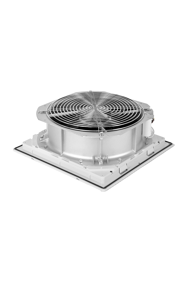 Вентилятор с фильтром для шкафов Elbox серии EMS, 320×320×157, до 600 м3/ч, 230 В, IP 54, цвет серый