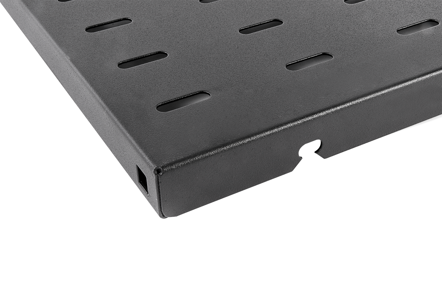 Полка перфорированная, глубина 450 мм, цвет черный от ЦМО