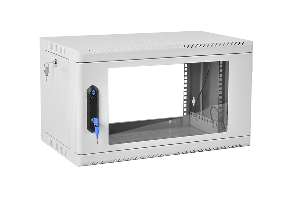 Шкаф телекоммуникационный настенный сварной 6U (600 × 530) съёмные стенки, дверь стекло