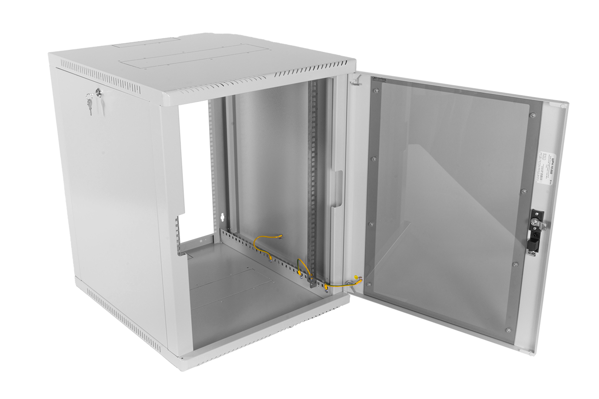 Шкаф телекоммуникационный настенный сварной 12U (600 × 660) съёмные стенки, дверь стекло