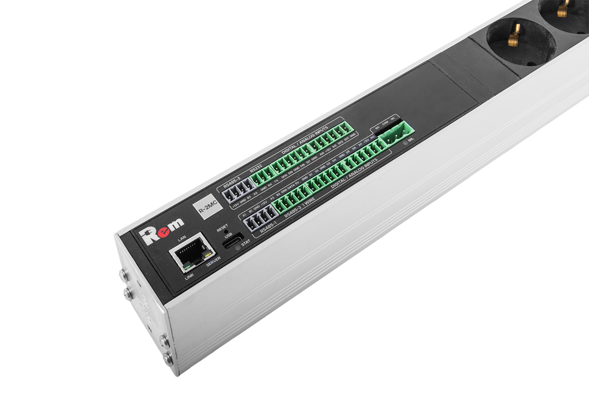 Верт блок розеток Rem-2MC, монит, управл, 1×32А, авт, 8×2S, 1420мм, колодка