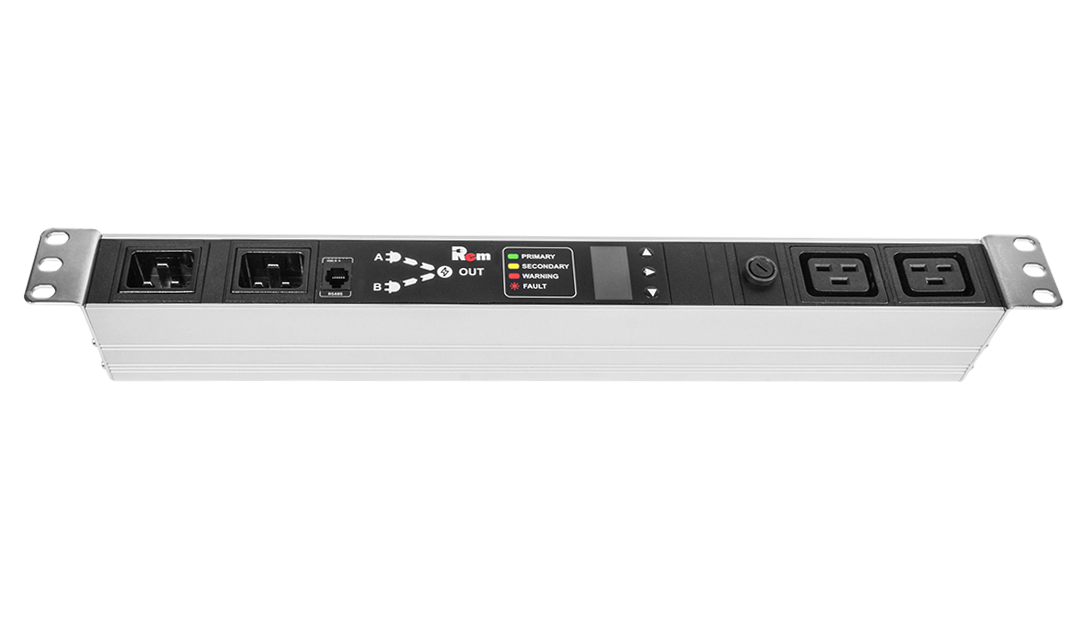 Блок розеток Rem-16 с АВР, 1×16A, 2C19, подкл к контроллеру R-2MC по Modbus, вход 2×C20