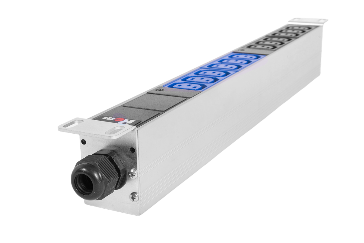 Блок розеток Rem-32 с инд., 12 IEC 60320 C13, 32А, алюм., 19", колодка от ЦМО