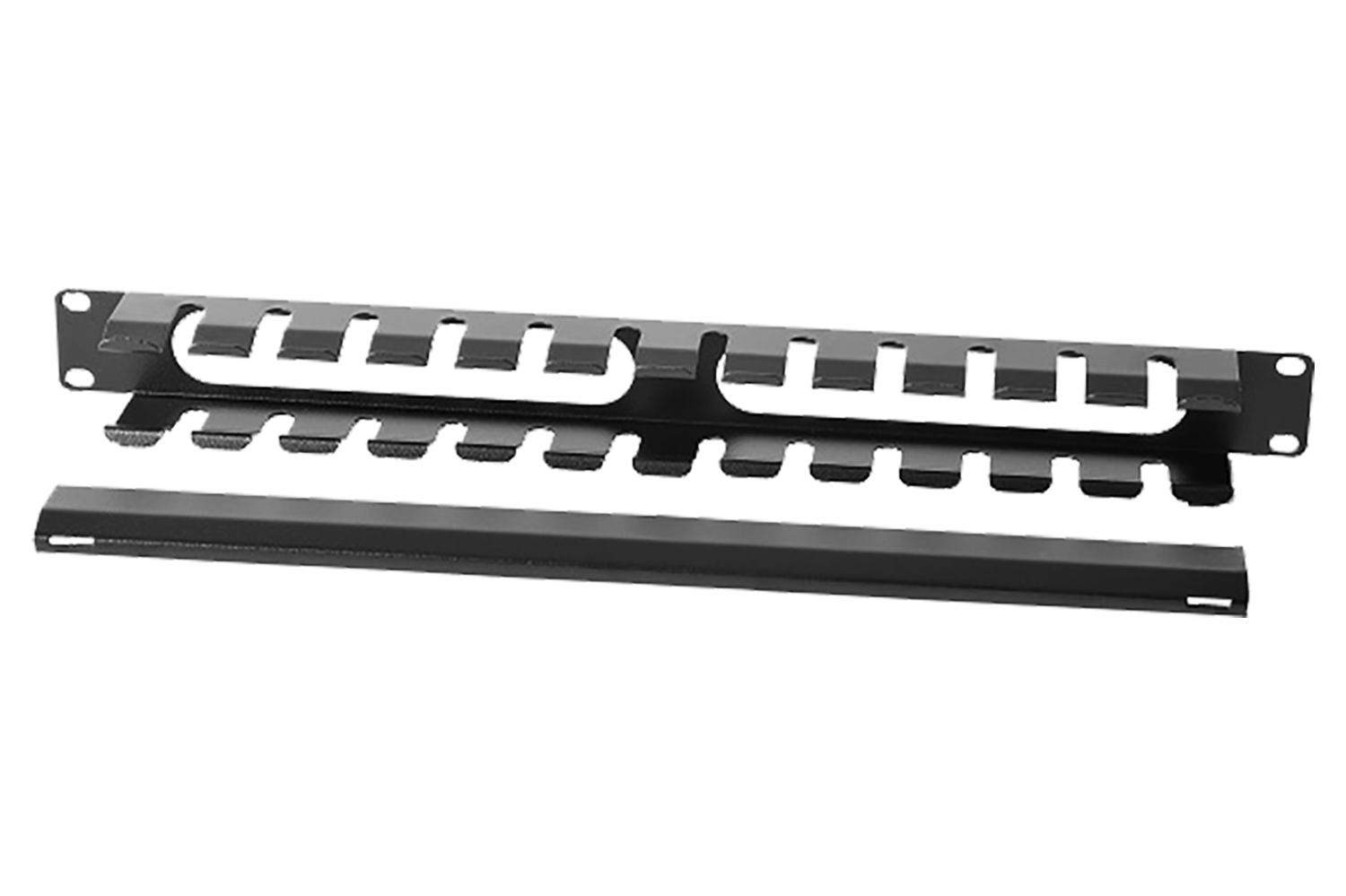 Горизонтальный кабельный органайзер 19" 1U с крышкой, цвет чёрный от ЦМО