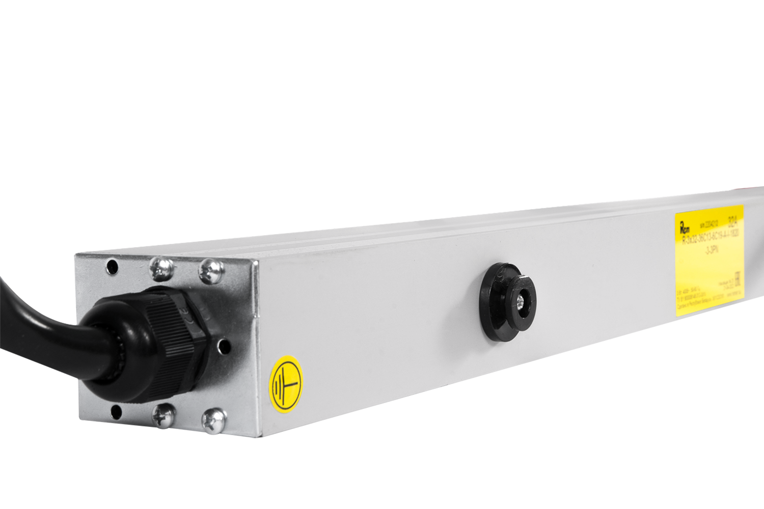Верт блок розеток Rem-2MC, монит, измер, 1×32А, авт, 36C13, 1420мм, шнур 3м IEC309