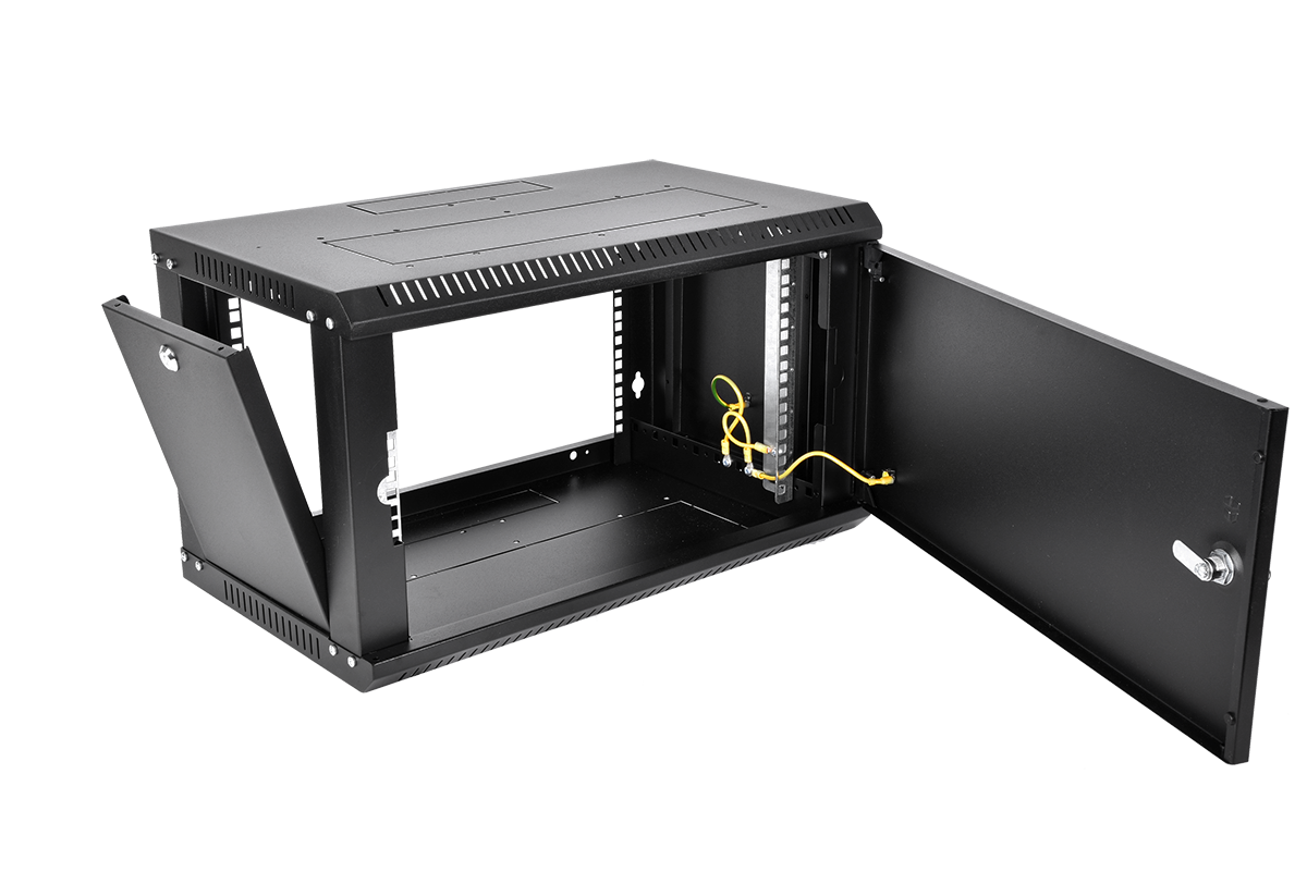 Шкаф телекоммуникационный настенный разборный ЭКОНОМ 9U (600 × 520) дверь металл, цвет черный