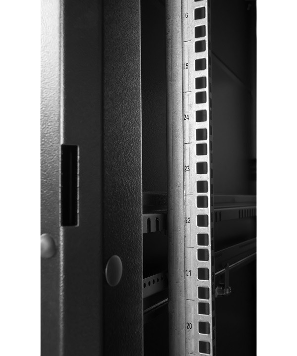 Шкаф телекоммуникационный напольный ПРОФ универсальный 42U (600 × 1000) дверь стекло,чёрный, в сборе от ЦМО