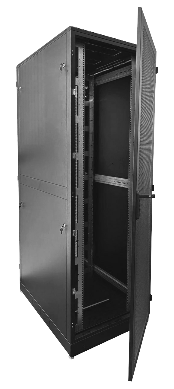 Шкаф телекоммуникационный напольный 33U (600 × 1000) дверь перфорированная 2 шт., цвет чёрный от ЦМО