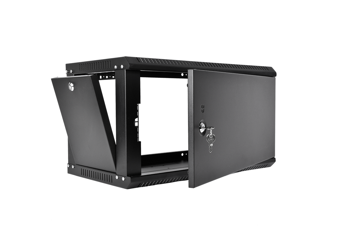 Шкаф телекоммуникационный настенный разборный ЭКОНОМ 6U (600 × 520) дверь металл, цвет черный