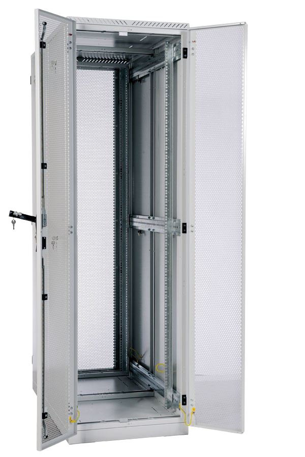 Шкаф серверный напольный 45U (600 × 1000) дверь перфорированная, задние двойные перфорированные от ЦМО